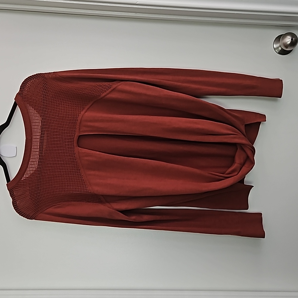 Lululemon Cashmere Blend Size 8/10 M Red Rustic Clay Open Back Pullover …